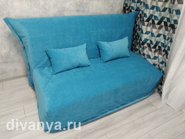 Мягкий диван клик-кляк Аккордеон 155 со спинкой Вельвет Люкс. Цена от 24000 ₽